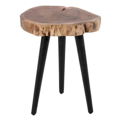 ACACIA TABLE HM8364.11 SOLID ACACIA WITH BLACK LEGS 40X40X49.5H CM