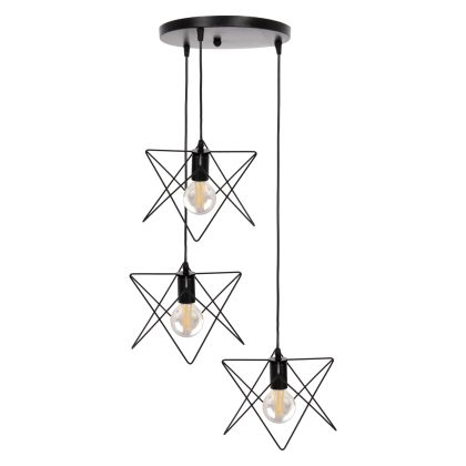 ЛАМПА 3-LIGHT ЧЕРЕН МЕТАЛ Φ23x122Hcm.