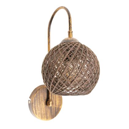 WALL SCONCE FB97641.04, PATINATED GOLD, 25x25x25