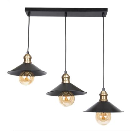 CEILING LIGHT METALLIC BLACK GOLD HM7533.01 75x65 cm.