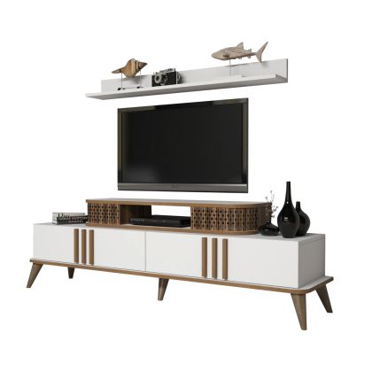 ТВ сет- бял орех-168x39x51.6Hcm