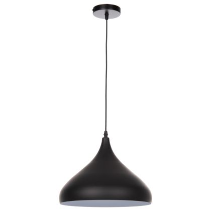 CEILING PENDANT LAMP HM4157 BLACK METAL CAP Φ32x125Hcm.