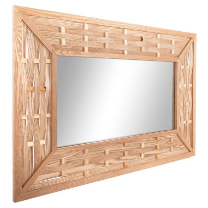WALL MIRROR RECTANGULAR HM4225 BAMBOO IN OAK COLOR 120x2,5x80 cm.