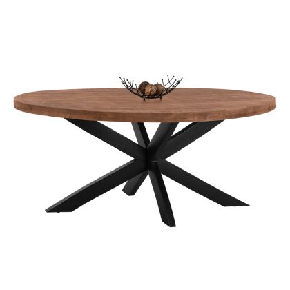 Dining Table Oval LEVINHO HM8483.11 Solid Mango Wood 210x100x78 cm.