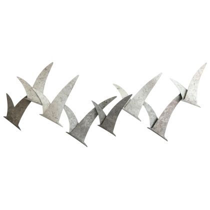 WALL DECOR HM7553 METAL SEABIRDS IN WHITE AND ITS SHADOW PALETTE