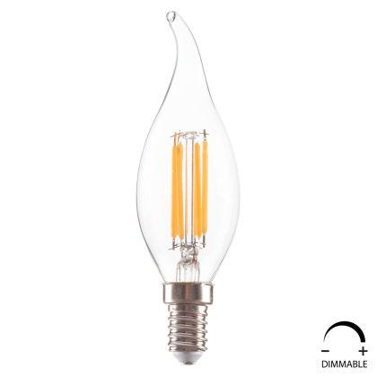 LIGHT BULB HM4047.01 FLAME STYLE LED FILAMENT 6W E14 3000K CLEAR DIMMABLE