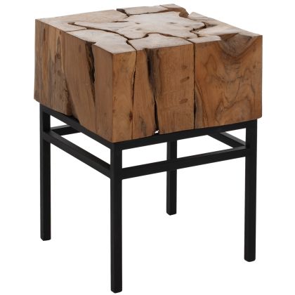 SIDE TABLE PIEN HM9353 SQUARE SOLID TEAK NATURAL COLOR 38X38X55H