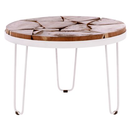 ACACIA SHORT TABLE HM8366.12, WHITE FRAME, ROUND