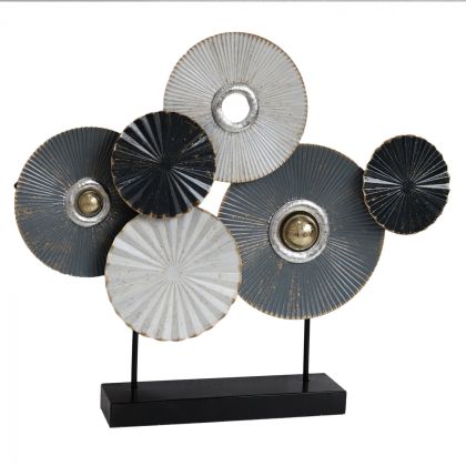 METAL TABLE DECORATION HM7171 GRAY WHITE 65x9x54,5Y cm.