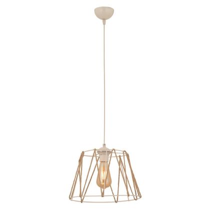 ΦΩΤΙΣΤΙΚΟ ΟΡΟΦΗΣ ΜΕΤΑΛΛΙΚΟ ΛΕΥΚΟ ΜΕ ΣΧΟΙΝΙ ΜΠΕΖ HM7566.03 Φ30x81Υ ек.