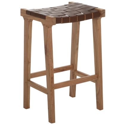 BAR STOOL HM99382.01 SOLID TEAK NATURAL 40X35X65H