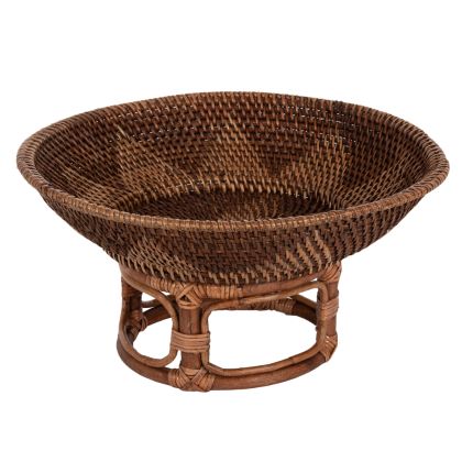 DECORATIVE BOWL WITH BASE HM4270 KETAK WICKERWORK Φ35x18Hcm.