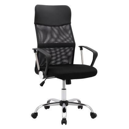 Office chair HM1000.01 Black With Mesh and chromed base 61x56x118 cm
