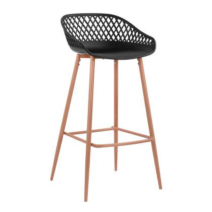 Stool Polypropylene Black with metallic legs Avaya HM8686.02 47x49x97,5 cm