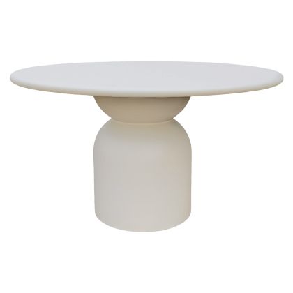 ROUND DINING TABLE KAZVIN HM6582.02 BEIGE FIBER CEMENT Φ130x75Hcm.