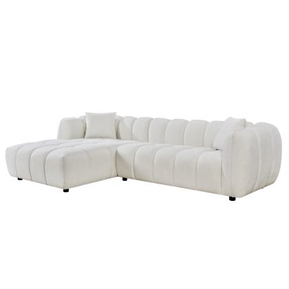 ЪГЛОВ ДИВАН (ЛЯВ) LYKKE -ЕКРУ ПЛАТ-280x89-165x70Всм.