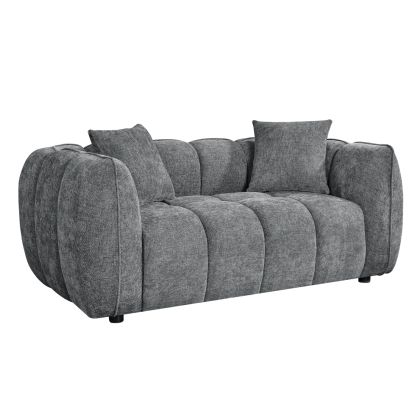 ДВУМЕСЕН ДИВАН LYKKE -СИВ ПЛАТ- 172x89x70Всм.