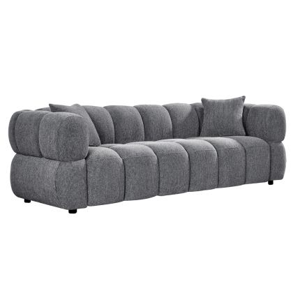 3-МЕСТЕН ​​ДИВАН НОРИКА - СИВ ДАМАСА- 228x91x72Hсм.