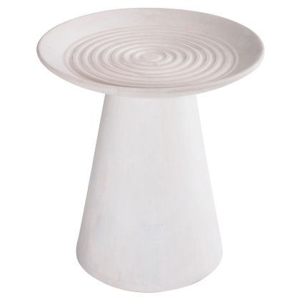SIDE TABLE ROUND ROSS HM9708 SOLID MANGO WOOD IN WHITE Φ45x48Hcm.