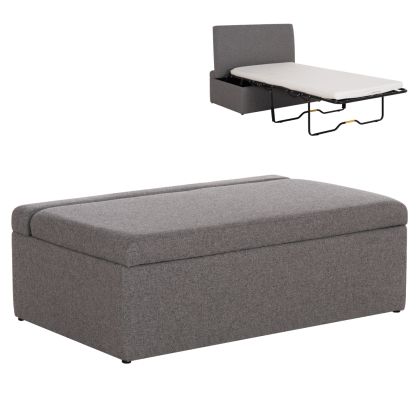 STOOL WITH FOLDING BUNK BED & MATTRESS INGE HM3343.01 GREY FABRIC 166x75x40Hcm.