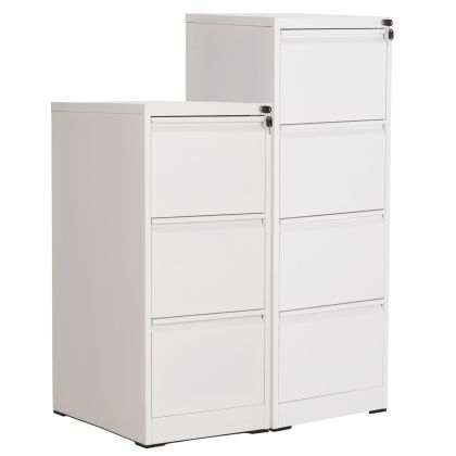 SET 2PCS OFFICE FILING CABINETS SIDER HM10995.02 WHITE METAL