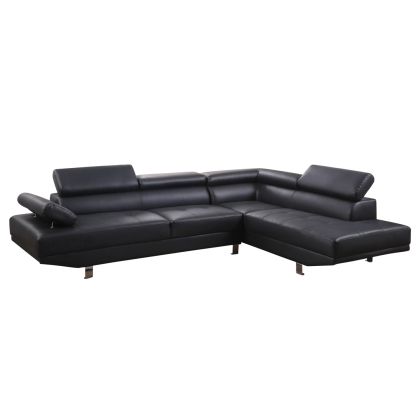 RIGHT CORNER SOFA GORO HM3085.10L BLACK PU 270x200x87H cm