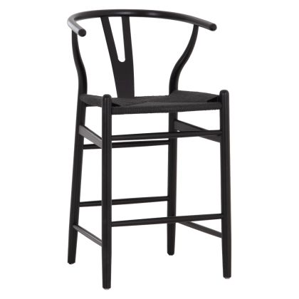 BAR STOOL BRAVE HM9405.04 WITH WISHBONE BACK-BEECH WOOD-BLACK 48x53x100Hcm.
