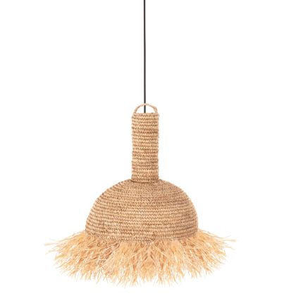 CEILING PENDANT LAMP WITH FRINGES HM7856 DRIED PALM FIBERS Φ52,5x55,5Hcm.