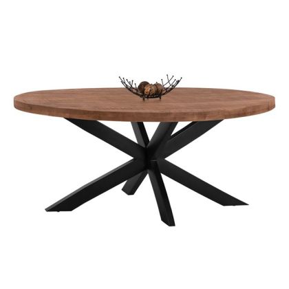 Dining Table Oval HM8483 Solid Mango Wood 210Χ100Χ78