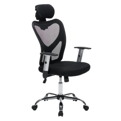 OFFICE CHAIR CUORE HM1207.01 BLACK MESH FABRIC-BLACK FRAME--CHROMED BASE 63x61x125Hcm.