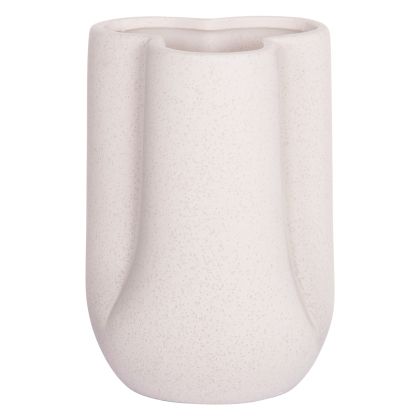 CERAMIC TABLE DECOR GLAZE HM4613.01 OFF WHITE WITH CRYSTALLIZATION Φ16x22Hcm.