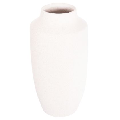 CERAMIC TABLE DECOR "GALAD" HM4588.01 OFF WHITE WITH CRYSTALLISATION Φ16x32Hcm.