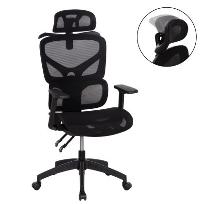 OFFICE CHAIR APEX HM1227.01 BLACK MESH FABRIC & PP 70x66x113-130Hcm.