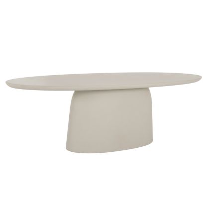DINING TABLE OVAL BRECCAN HM6576.02 BEIGE FIBER CEMENT 200x100x75Hcm