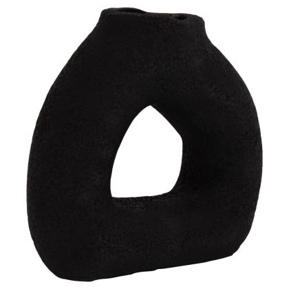 TABLE DECORATIVE VASE DECANT HM4667.01S TERRACOTA IN BLACK--17.5x6.5x17Hcm.