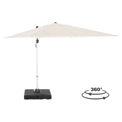 PROFESSIONAL UMBRELLA 2.7x2.7m WITH WATER BASE JAVANTE HM10857.02 WHITE ALUM. & SHADE