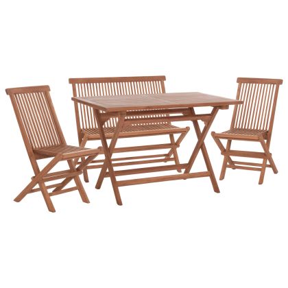 OUTDOOR DINING SET 4PCS FOLDABLE ERIS HM10920 TEAK WOOD IN NATURAL