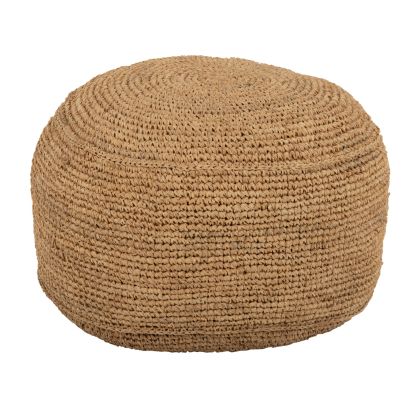 STOOL-POUF AONI HM7828 MADE OF DRIED PALM FIBERS IN NATURAL COLOR Φ48x37Hcm.