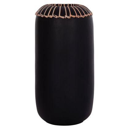 DECORATIVE TABLE VASE LENNOX HM4675.01S TERRACOTA IN BLACK--Φ18x33Hcm.