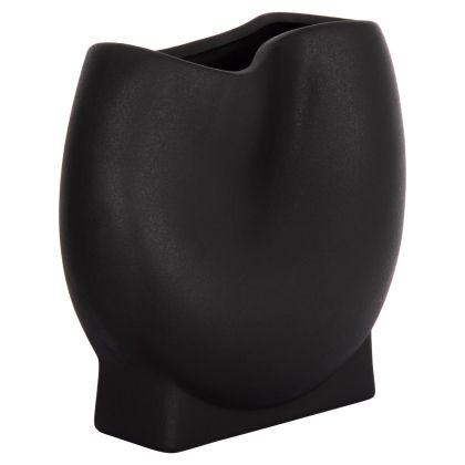 CERAMIC TABLE DECOR GLAZE HM4610.02 MATTE BLACK 26x14x25Hcm