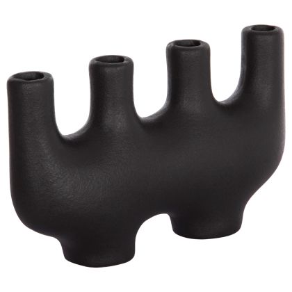 CERAMIC TABLE DECOR MANI HM4641.02 MATTE BLACK 21x6x13Hcm.