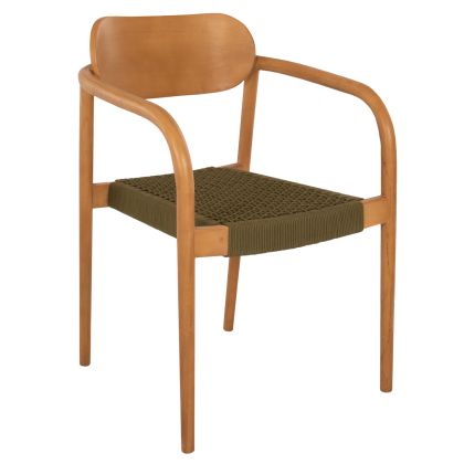 ARMCHAIR OSLO HM9636.05 TEAK WOOD IN NATURAL & ROPE--B'RATED 55x54x80Hcm.