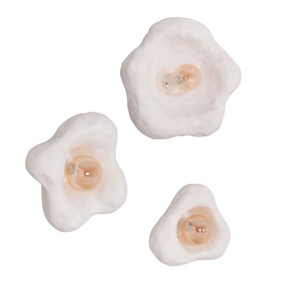 SET 3PCS WALL SCONCES LUXON HM10725.01 FIBER CEMENT IN WHITE [S-M-L]