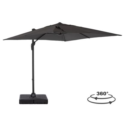 PROFESSIONAL UMBRELLA 2.7x2.7m WITH WATER BASE JAVANTE HM10857.01 GREY ALUM. & SHADE