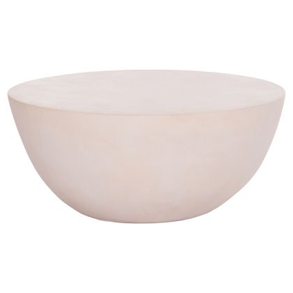 COFFEE TABLE ROUND ALLAN HM18162.02 FIBER CEMENT IN WHITE--Φ92x49Hcm.