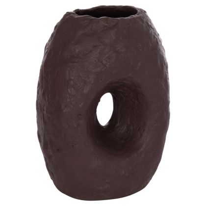 DECORATIVE TABLE VASE NAMENTIS HM4673.07L TERRACOTA IN CHOCOLATE COLOR--26.5x16x36.5Hcm.