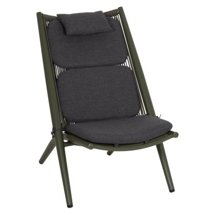 LOUNGER RELAX REMUS HM6642.07 ALUMINUM & OLEFIN ROPE IN OLIVE GREEN 63x87x94Hcm.
