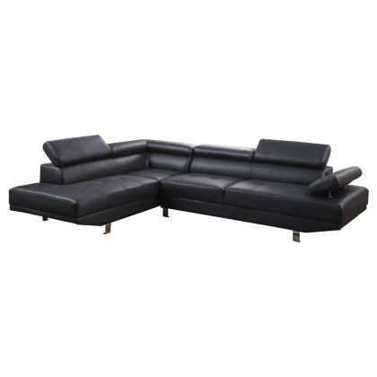 LEFT CORNER-SOFA GORO -BLACK PU 270x200x87Η cm