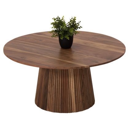 COFFEE TABLE ROUND GROOT HM9697 SOLID ACACIA WOOD IN NATURAL COLOR Φ80x40Hcm.