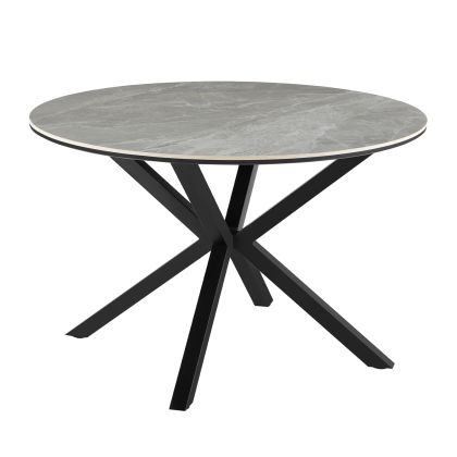 ERAGON Round Dining Table Ø120 × 75 cm – Grey Marbl